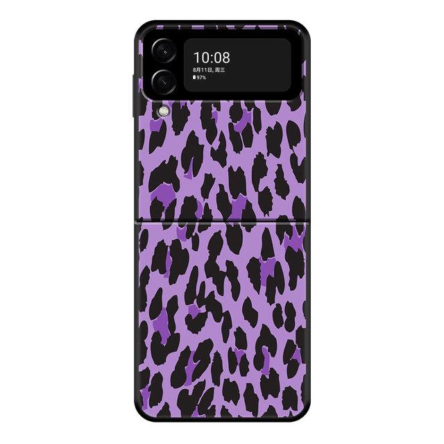 Fashion Leopard Print Panther Black Pc For Samsung Galaxy Zflip3 Z Flip3 5g Zflip Flip Smartphone Case