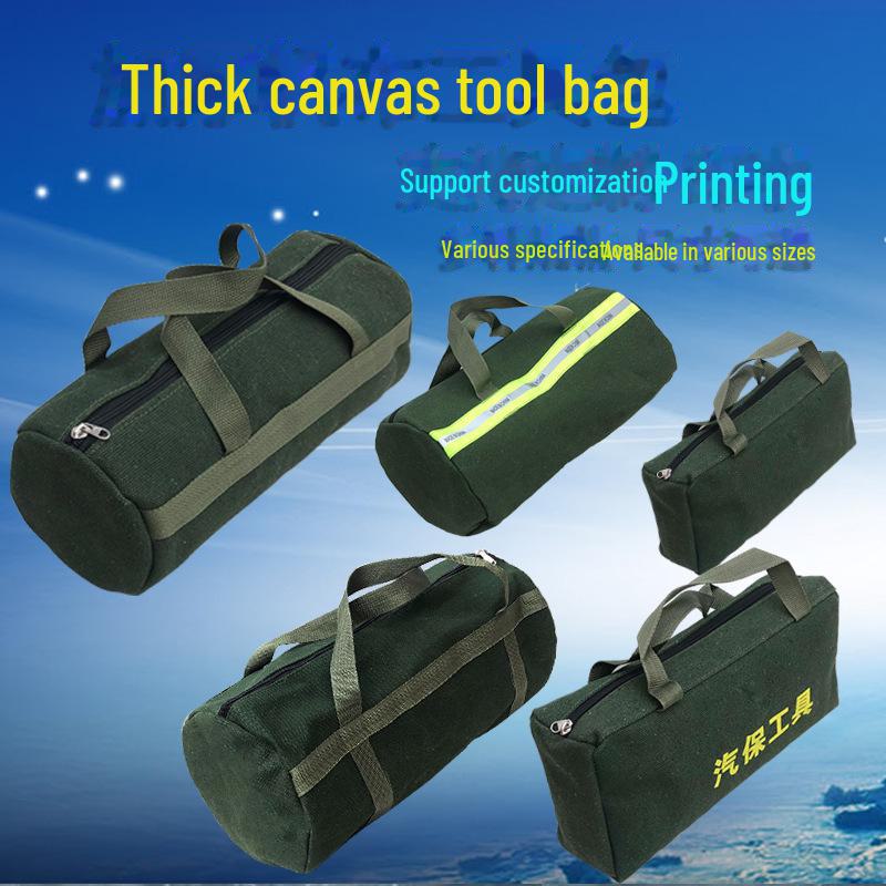 Large Capacity Wear-Resistant Canvas Tool Bag for Electricians and Woodworkers with Multi-Function Storage