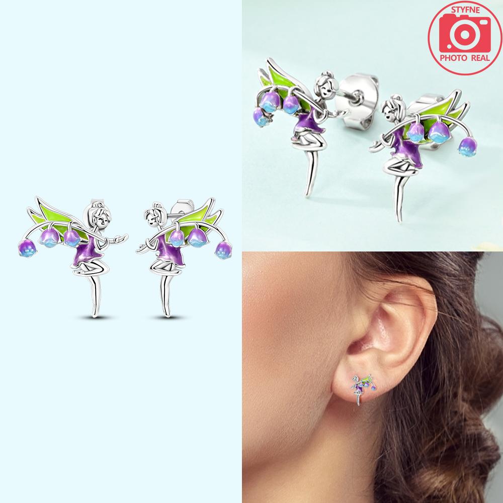 Hoop Earrings 925 Silver Certified Red Bow Heart Zircon Stud Earrings Lady's Anniversary Gift Luxury Jewelry