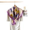 Seidenschal für Damen Frühling und Sommer Neu Satin Bedruckt Imitation Seidenschal Großes Quadratisches Tuch Temperament Schal Kopftuch