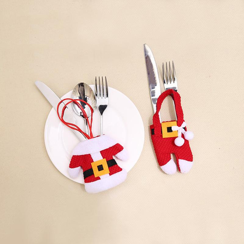 1Stk/ Heißer Verkauf Weihnachten Besteck Messerhalter Besteckset Weihnachtskleidung Hosen Weihnachten Messer und Gabel Tasche Set