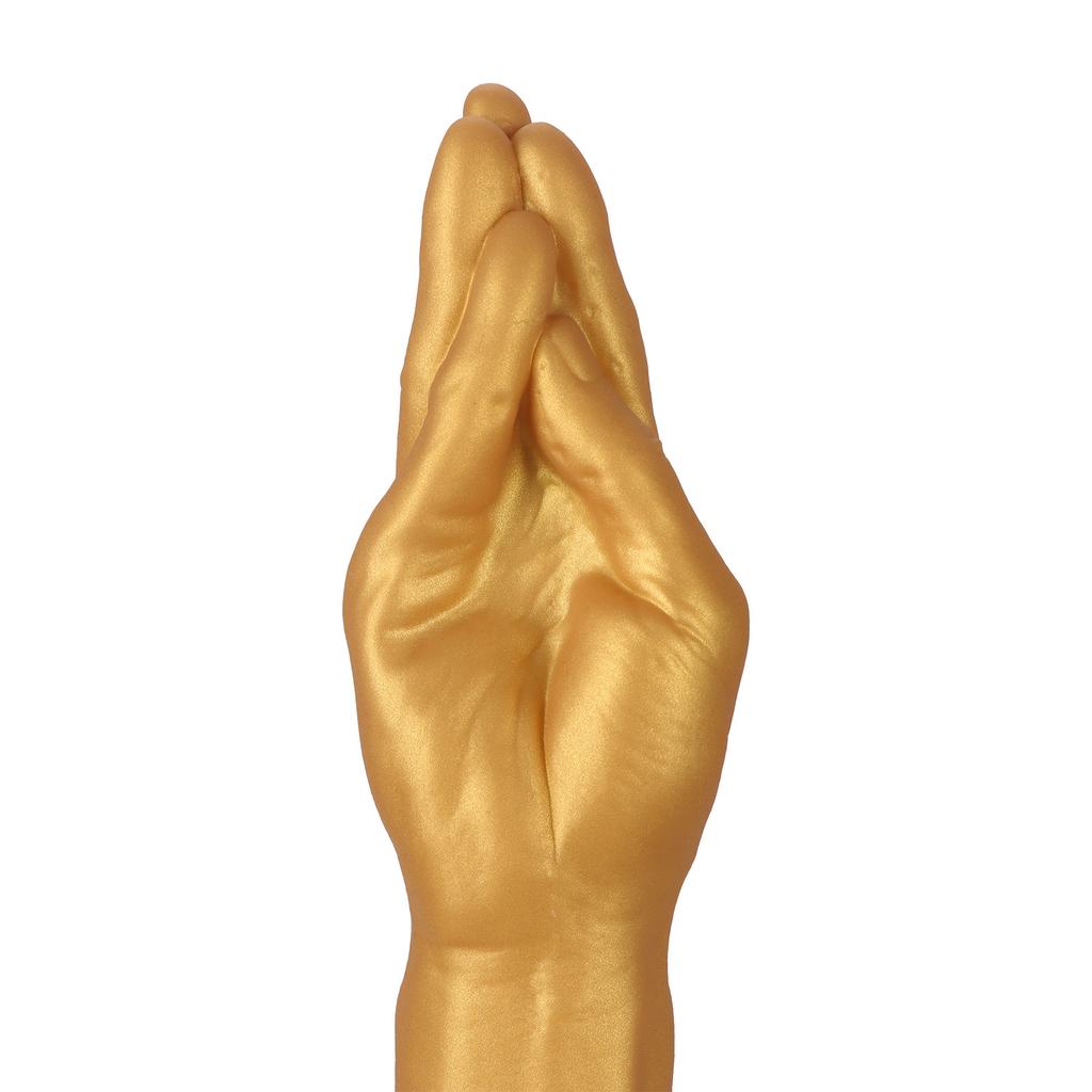 Golden Silicone Hand Fist Anal Plug For Male And Female  Rear End Masturbation Sex Toy  SM Anal Dilator  Oversized Fake Arm