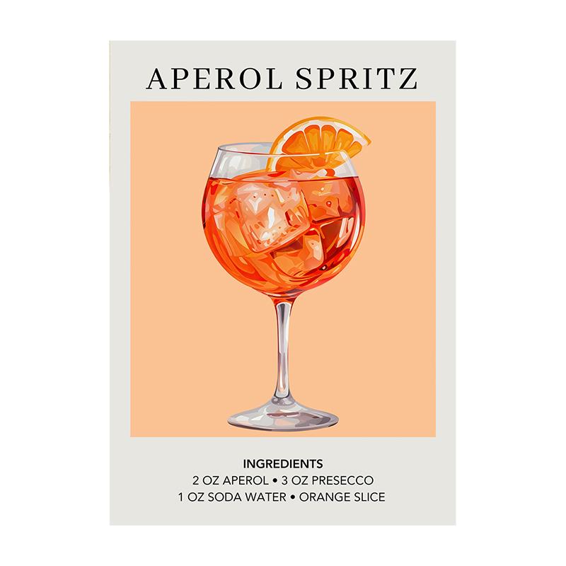 Cocktail Art Decor Poster Watercolor Retro Drink Print Minimalist Elegant Sophisticated Wall Art Picture for Home Decoration