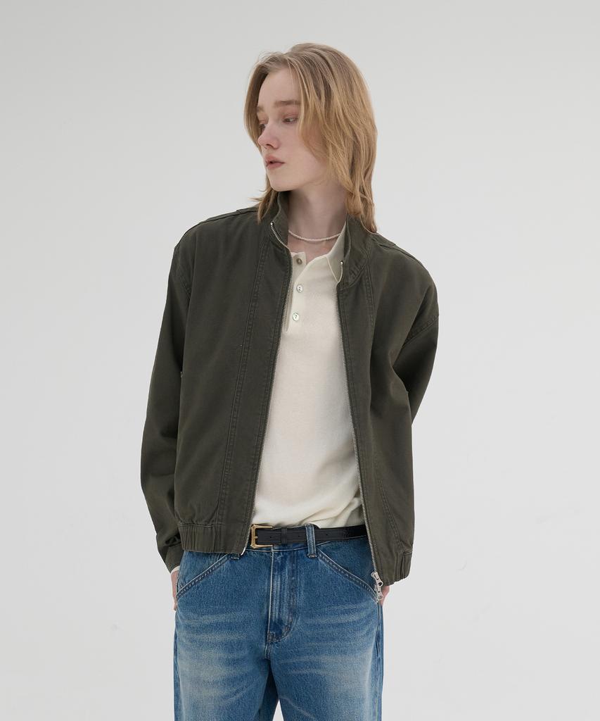 Knouun Stand Collar Jacket (Khaki)