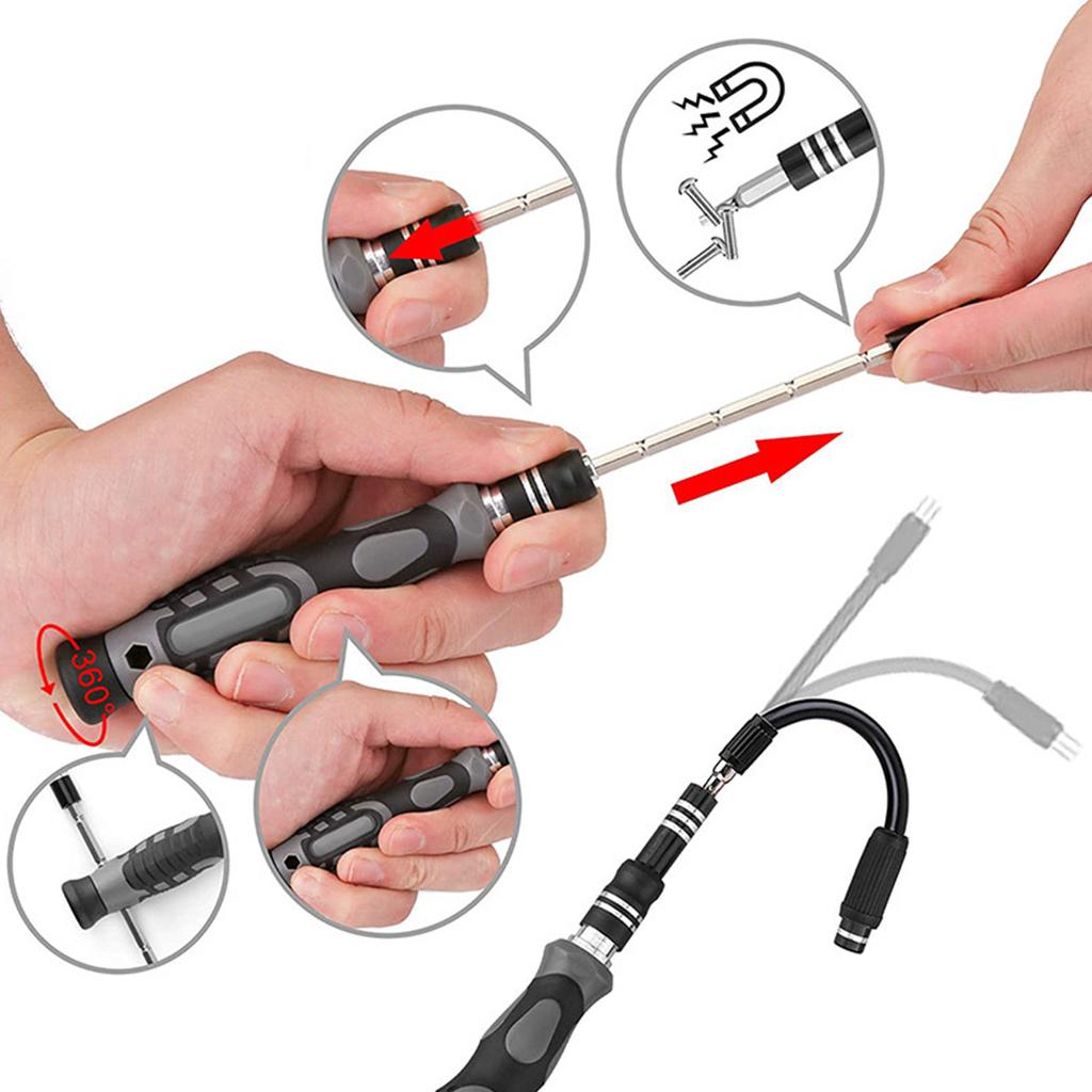 Precision Screwdriver Set with Case, All-in-One Multi-Function Repair Tool Kit Includes 106 Screwdriver Bits