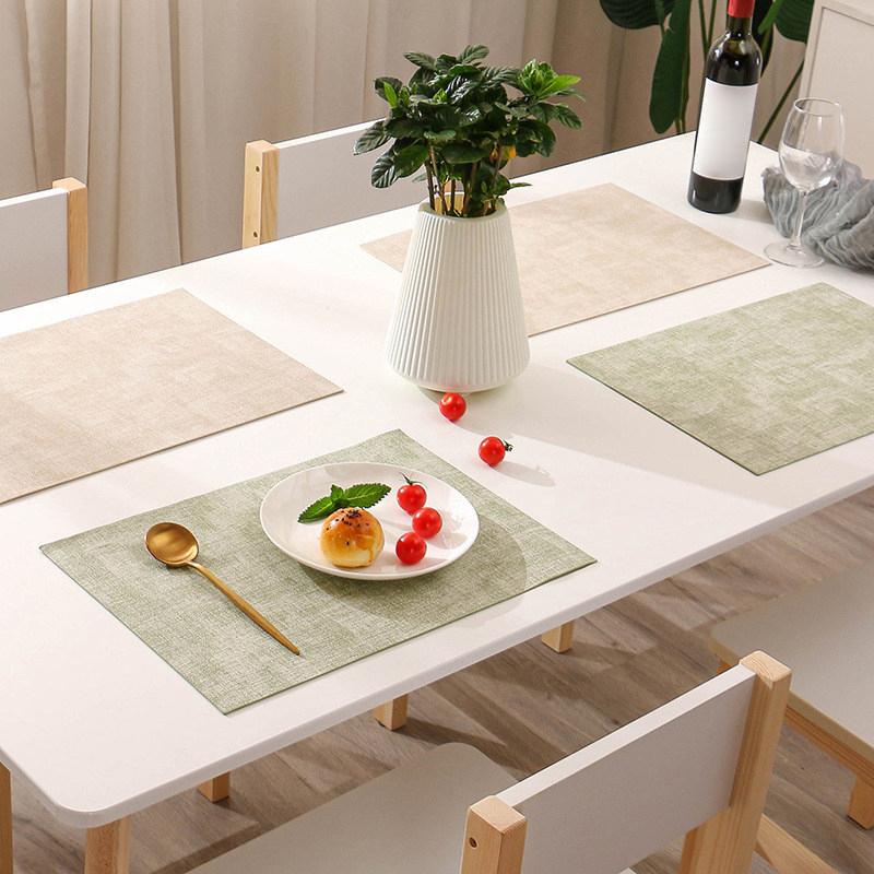 Nordic Retro PU Leather Placemats Waterproof OilProof Table Mats for Kitchen Dining Room Decoration
