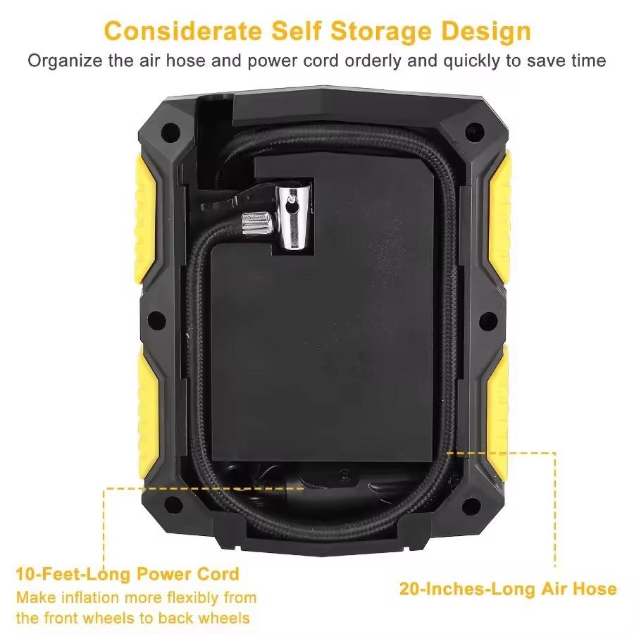 Digital Tire Inflator DC 12 Volt Car Portable Air Compressor Pump 150 PSI Car Air Compressor for Car Motorcycles Bicycles