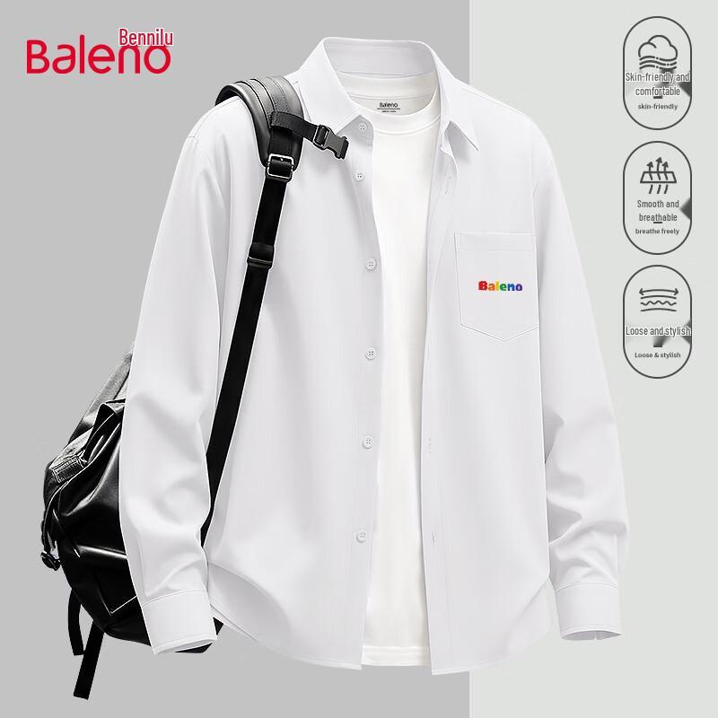 Baleno Men's Casual Long-Sleeve Lapel Cardigan Shirt