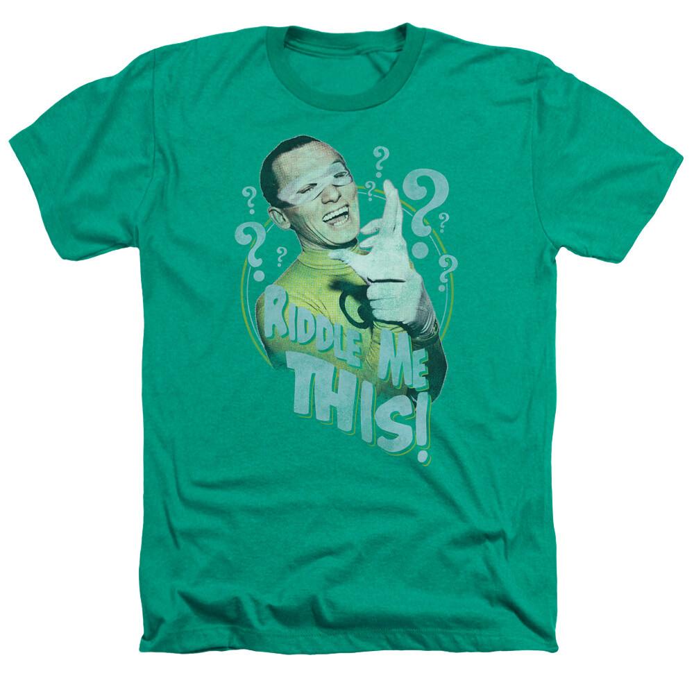 BATMAN CLASSIC TV RIDDLE ME THIS Licensed Adult Men039;s Heather Tee Shirt SM-3XL Unisex T-Shirt S