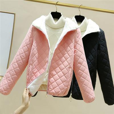 Yeni Moda Sonbahar Kaşmir kadın Ceket Kış Standı Yaka Kalın Öğrenci Parkas Pembe Yeşil Sarı sıcak tutan kaban