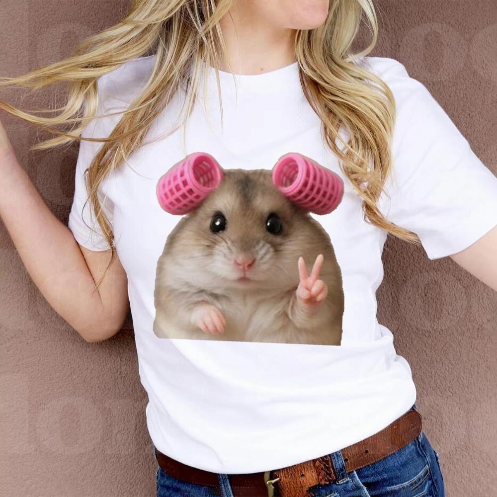 Kawaii Cat with Rose Print Tshirt ShortSleeve White Casual Crew Neck Top Cute Cat Tee with Emoji Accents for Soft Girl OOTD S