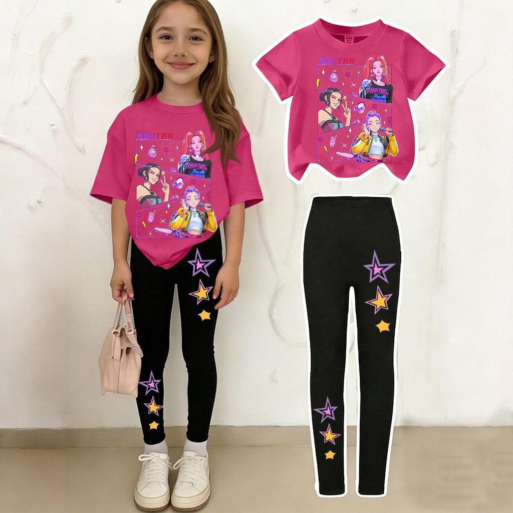 Children's Casual Short-sleeved Printed Short-sleeved Shirt And Pants Two-piece Set