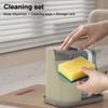 Dual Soap Dispenser with Sponge Holder Kitchen Sink Soap Pump Dispenser Set Countertop Hand Dish Soap Dispenser