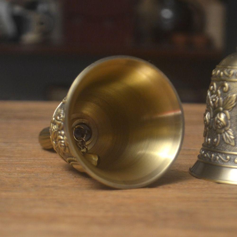 Clear Sound Metal Hand Call Bell Retro Restaurant Tea Bell Rose Church Bell  Classroom