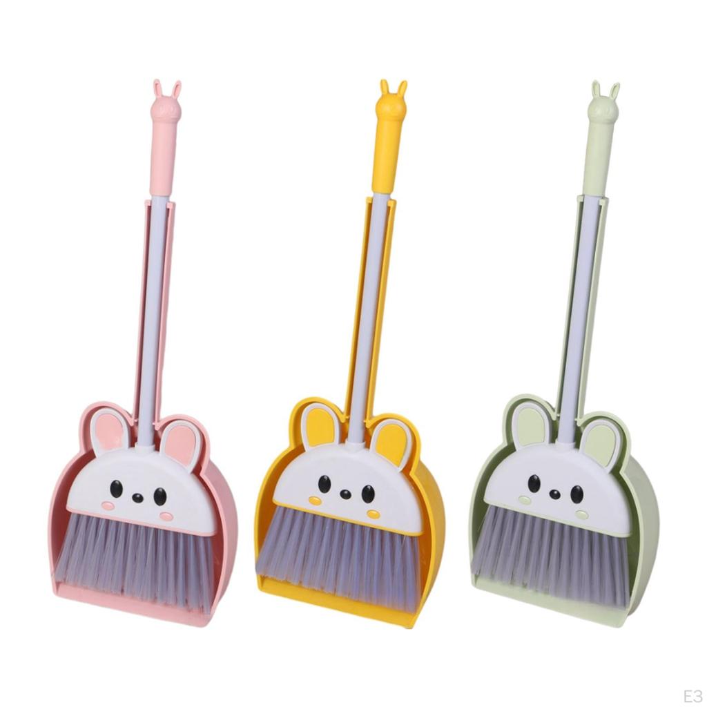 Cleaning Sweeping Play Set Small Broom and Dustpan Cute , Kids Housekeeping