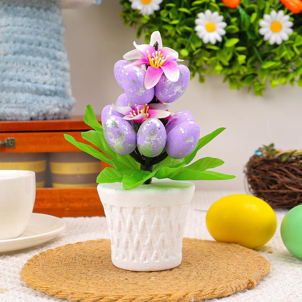New Easter Egg Flower Potted Decoration Foam Simulation Spot Egg Flowerpot Scene Decoration Home Decoration