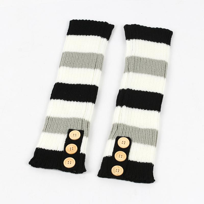 New Autumn Winter Warm Knitted Knitted Button Socks Long Boot Cover JK Pile Socks Warm Foot Socks Leg Protectors Foot Warmers