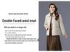 Double-Sided Camel Wool Mid-Length Slim Coat for Women - Autumn/Winter 2025 Collection