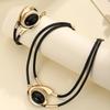 Bohemian Black Acrylic Snail Necklace & Bracelet Set for Women