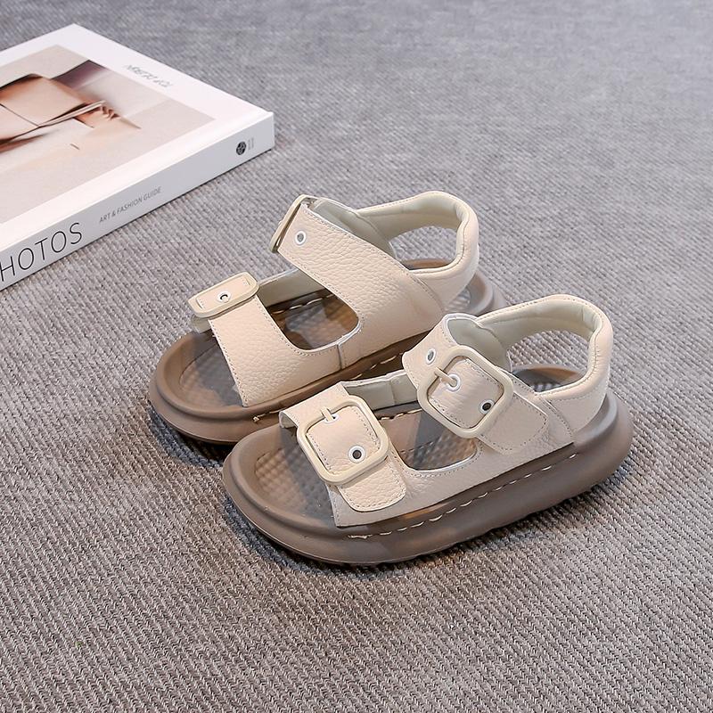 Children Sandals Open Toes Non-slip Kids Beach Shoes Comfortable Soft 2025 Summer New Kids Casual Shoes Versatile Soild Color