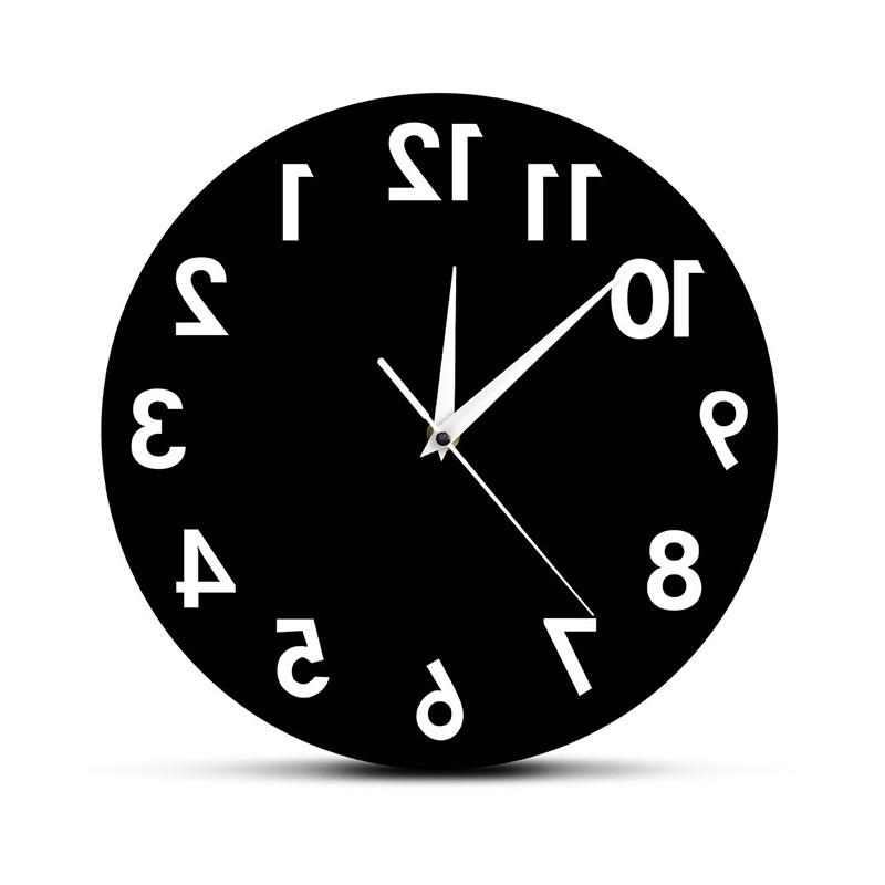 Wall Anti Reverse Clock Modern Backwards Time Run Counter Clockwise Watch Wall