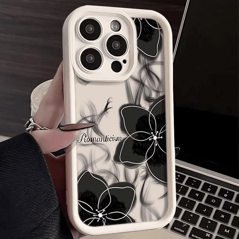 INS Style Dark Flowers Suitable for Apple 16pro Mobile Phone Case New IPhone15promax 13 Personality 14