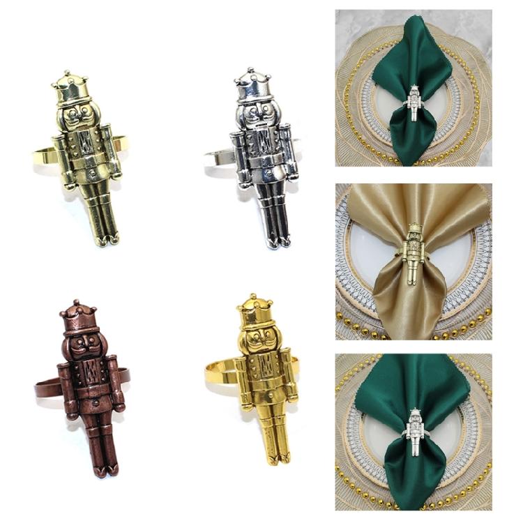 Metal Napkin Rings Christmas Nutcrackers Napkin Holder Wedding Table Decoration