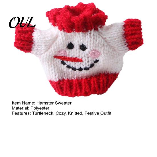 Haustierfotografie Kostüm Weihnachten Hamster Pullover, Weich Gestrickt Niedlich Feiertags Outfit, Gemütlich Klein Warm Kleidung Rollkragen Festlich Winterkleidung