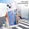 Clear Phone Case for iPhone 14,Airbag Corner Card Holder TPU+Acrylic Phone Cover