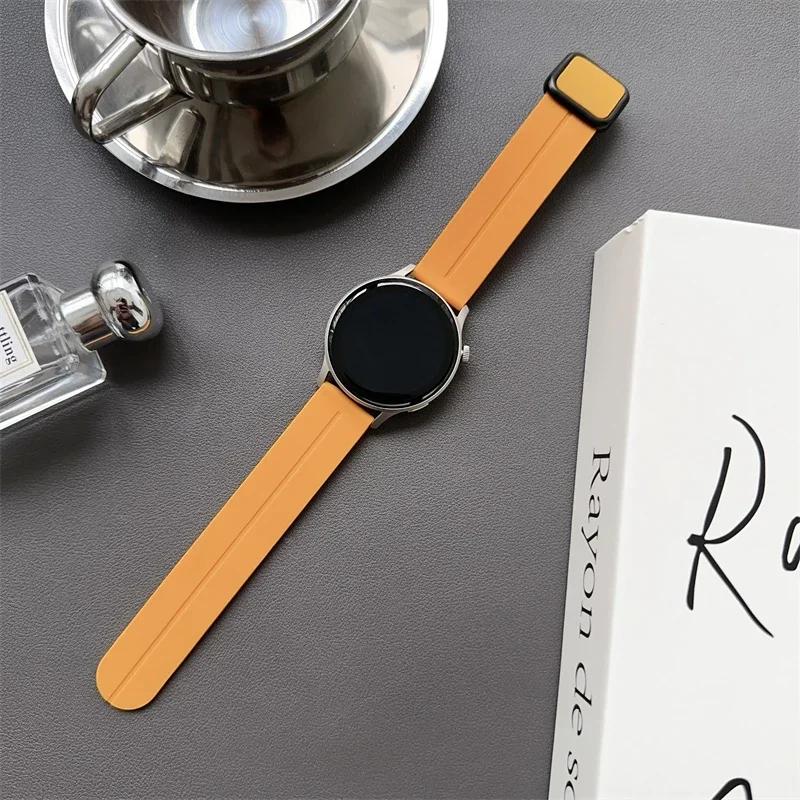 20/22mm Magnetic clasp Silicone Strap For Samsung Galaxy Watch 4 5 6 pro 40mm 44mm 45mm 42/46mm bracelet for Huawei GT3 pro band