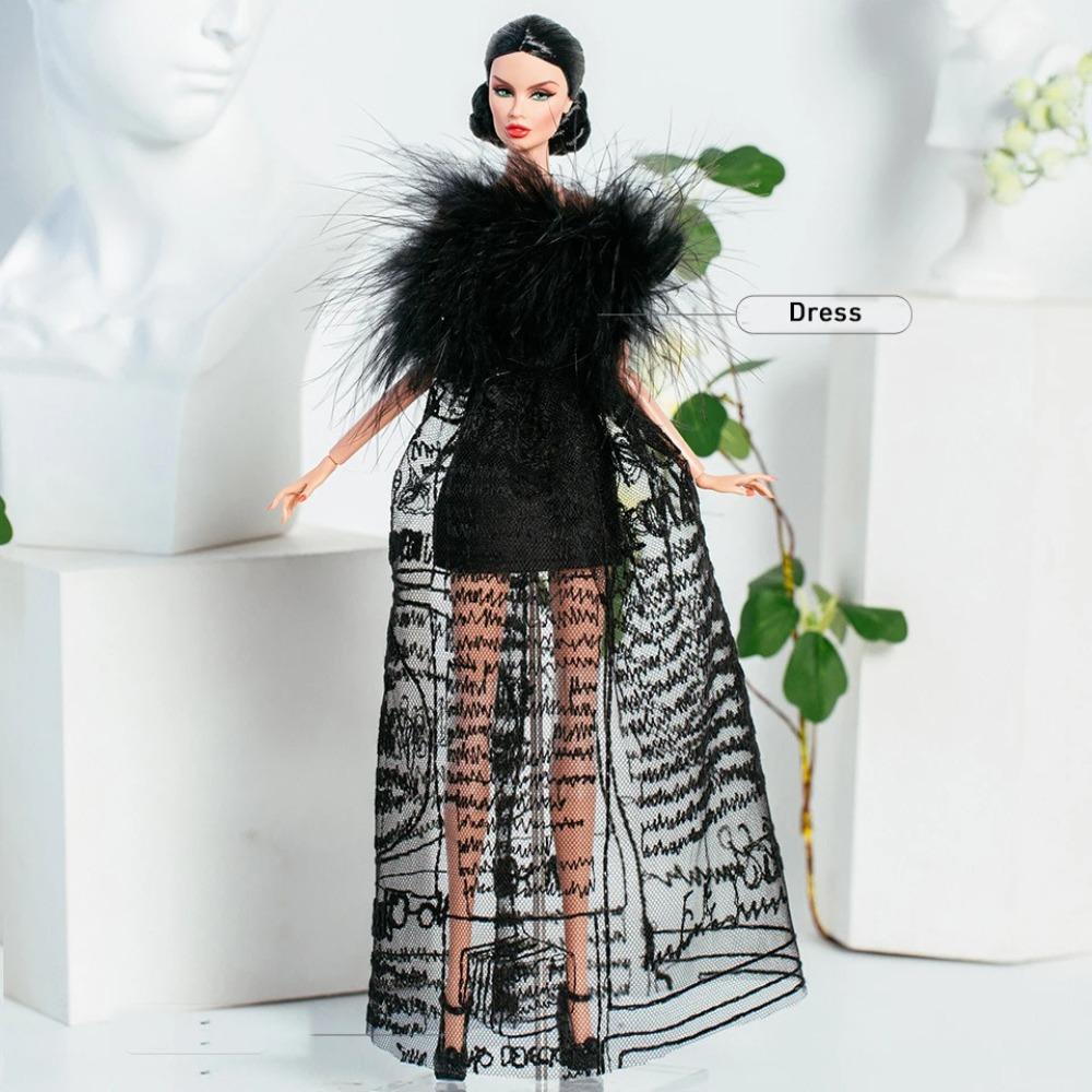 32cm Supermodel Doll Clothes Suit European Fashion Black Romantic Series Accessories Set Princess Dress DIY Toys Collector Gifts