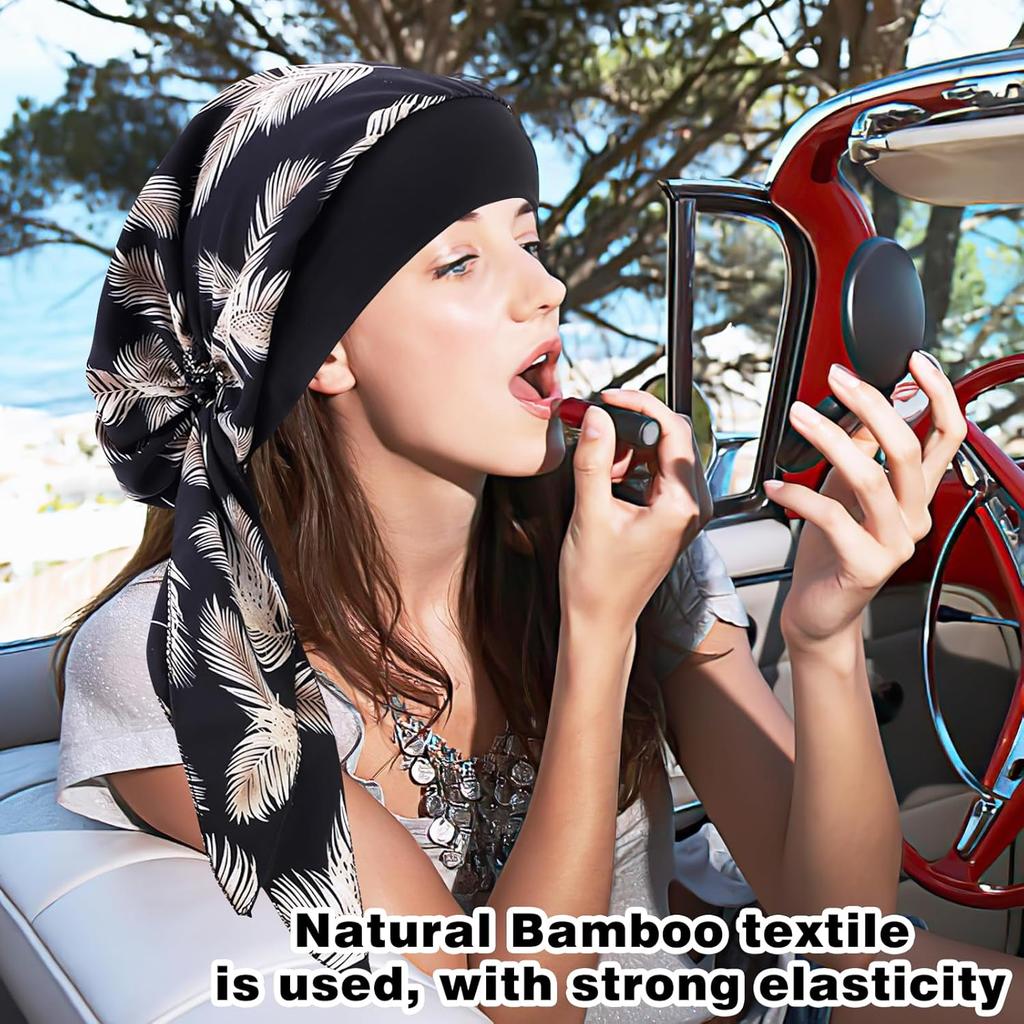 Chemo Headwear Bandana Scarf for Women Head Scarf Headwraps Cancer Hats Pre Tied Chemo Hat Beanie Turban Headwear for Cancer Patients Ladies