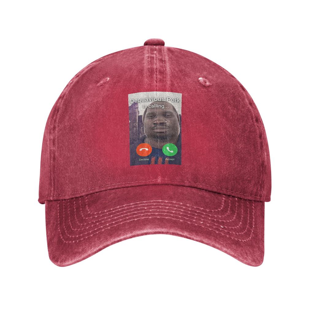 Dequavious Pork ruft Sonne Baseballkappe Fitted Retro Unisex Unisex Gewaschen Hip Hop Hüte Sonnenschutz Outdoor Sport Baseballkappen