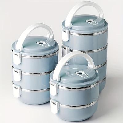 Lancheira Multicamadas de Aço Inoxidável Recipiente Térmico para Alimentos Grande Capacidade Portátil Lancheira Bento Criativa para Armazenamento de Refeições de Estudantes