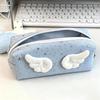 1Pcs Large Capacity Portable Pen Bag Pencil Pouch New Angle Wings Pencil Case School Supplies Student Stationery Storage Bag