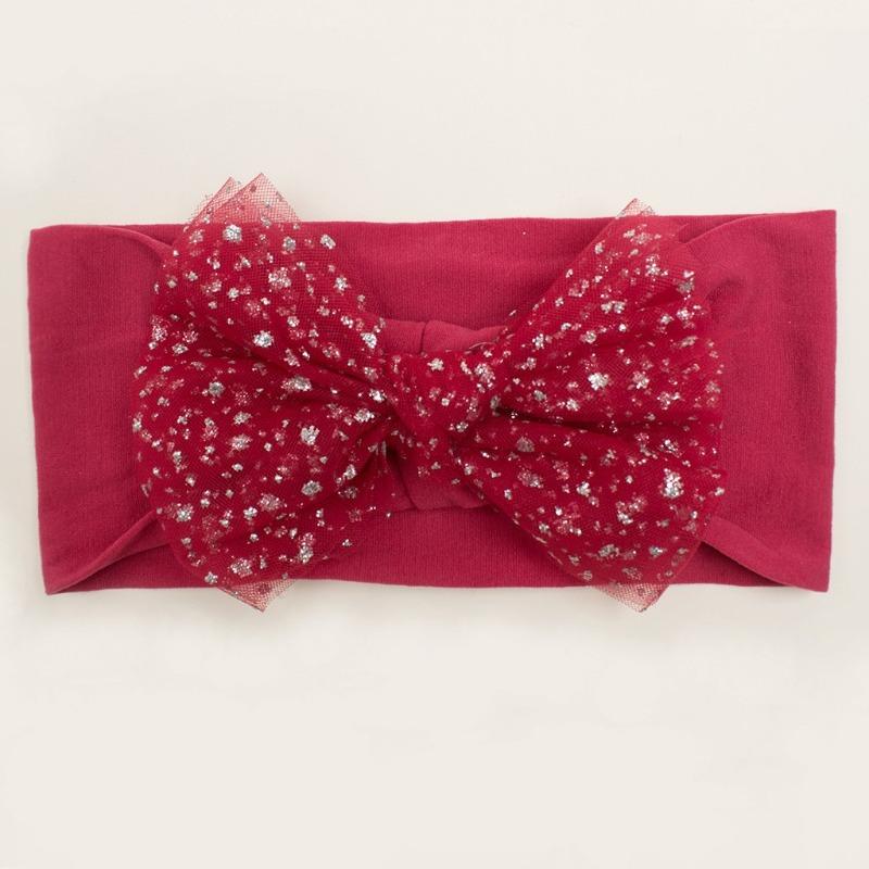 Summer New Baby Hair Accessories, Soft Nylon Mesh Bow Headband, Children's Seamless Headscarf Jewelry