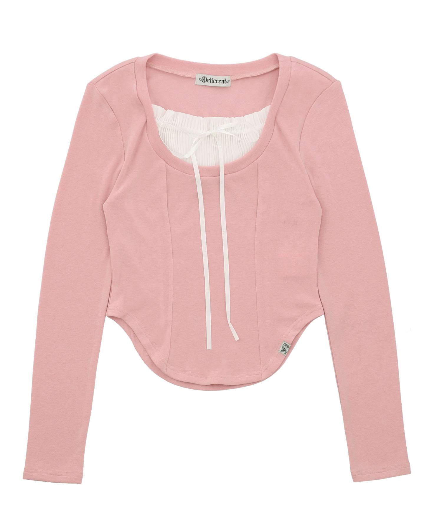 Deliscent Victorian Shirred T-Shirt [Pink] Pink/Free