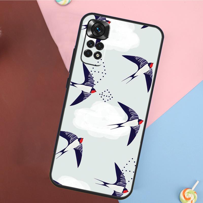 Swallow Collage Pattern Cover For Xiaomi Redmi Note 13 14 Pro 12 11 9 10 9S 10S 11S 12S Redmi 14C 10C 12C 13C Case