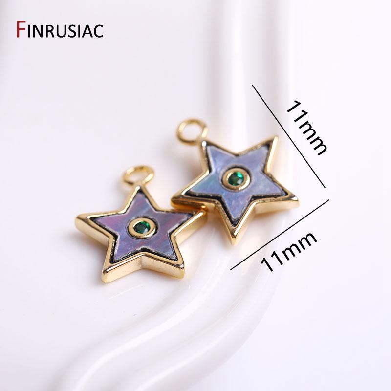 Earrings Making Supplies 14K Gold Plated Brass Heart Star Pendant Charms DIY Necklace Bracelet Jewelry Findings Wholesale