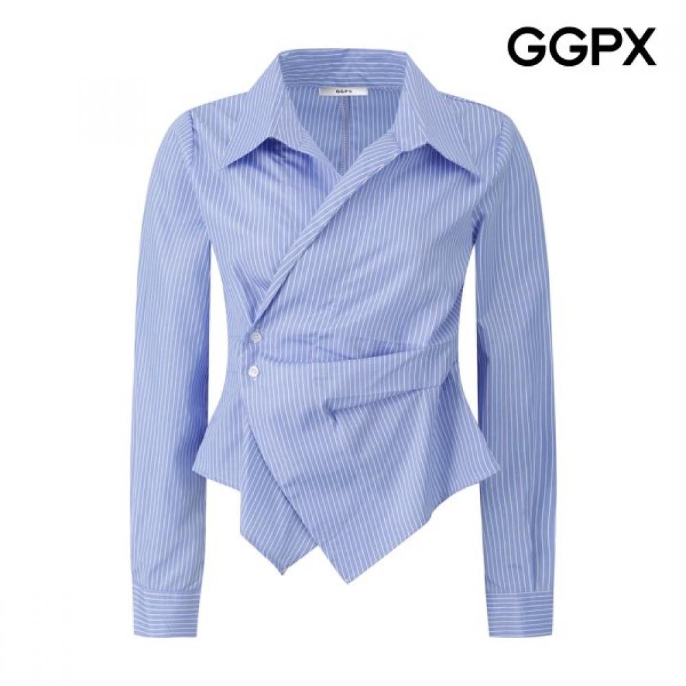 Ggpx Stripe Two Button Wrap Blouse  Gq1sh013f Ivory/F