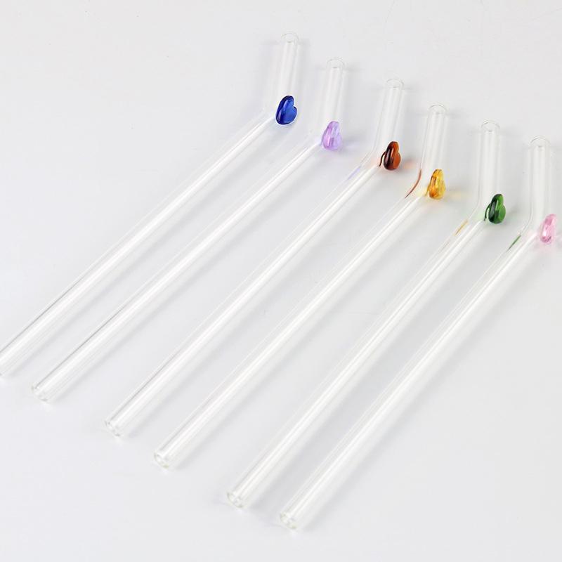 Heart Glass Straw Reusable Drinking Straws Cute Straw For Festival Party Wedding Cocktail Bar Beachs