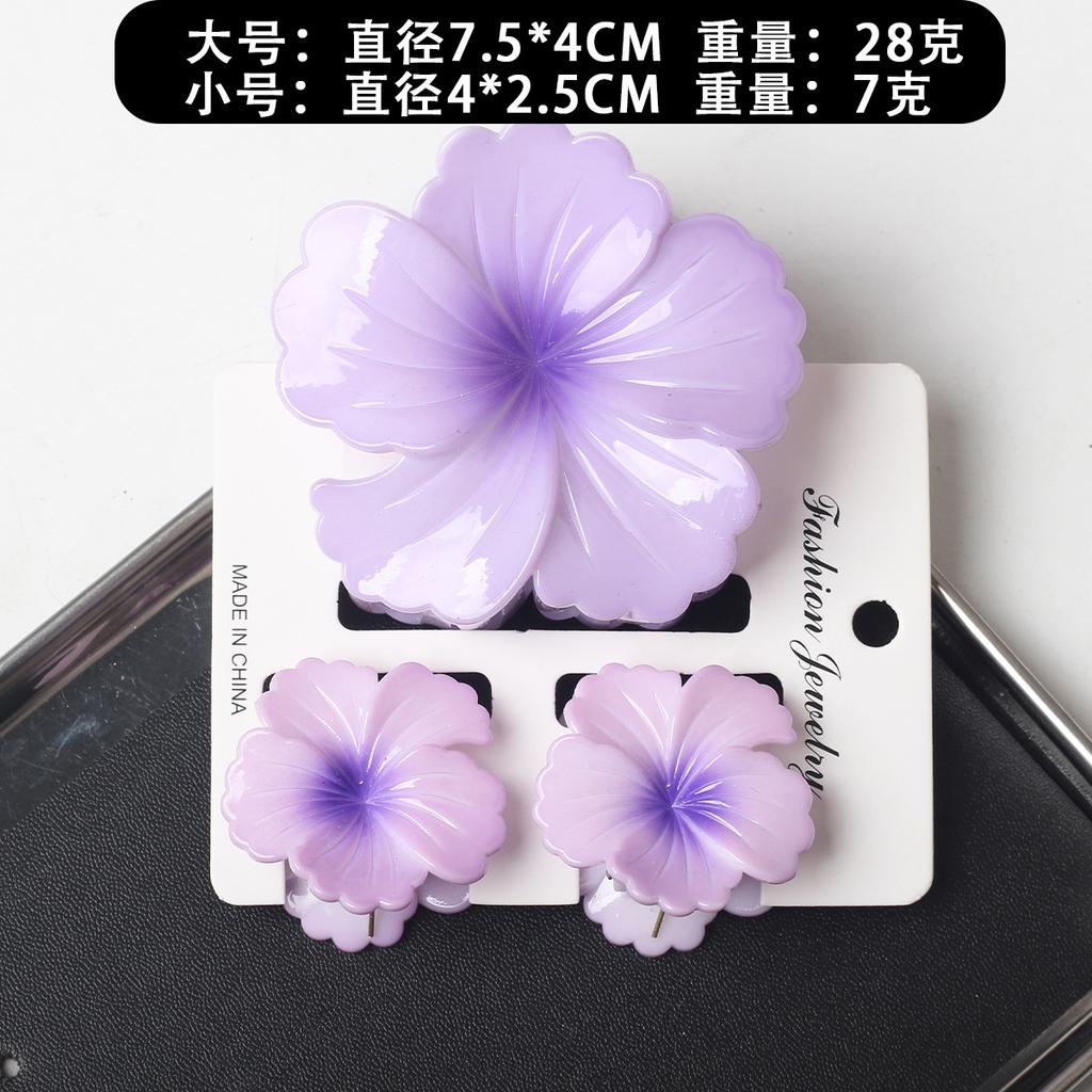 2025 New Egg Flower Grab Clip Retro Color Flower Hair Claw Clip Lady Side Grab Half Grab Back Head Shark