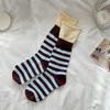 Retro Striped Socks Women Medium Tube Socks Spring And Autumn Cotton Stockings Korean Stockings Japanese Socken