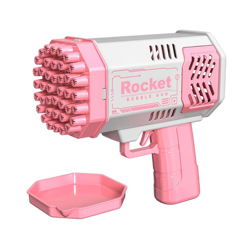 Children Outdoor Battle 40 Holes Rocket Launcher Handheld Portable Electric Automatic Bubble Gun Led Light For Boys And Girls