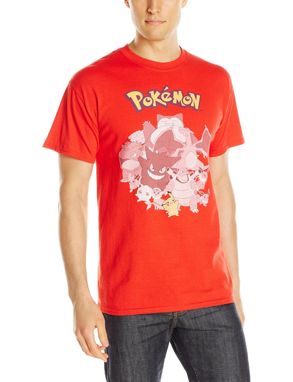 Pokemon Mens T-shirt Yellow Pickachu Leads Giant Group In Battle XXXL