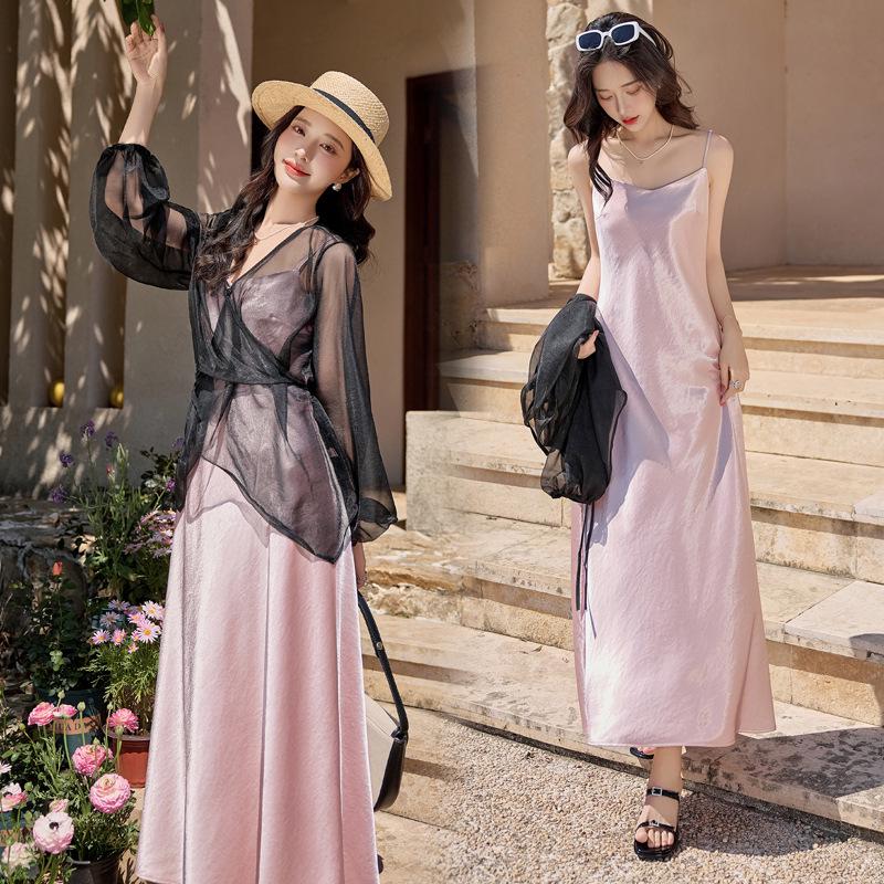 

Лето 2025 Женский Легкий Кардиган для Защиты от Солнца и Платье-Слинг Y2517 M (90-105 jin) розовый