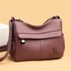 Middle-Aged Mother Bag Multi-Layer Women's Bag PU Shoulder Bag Large Capacity Lightweight Crossbody Bag
