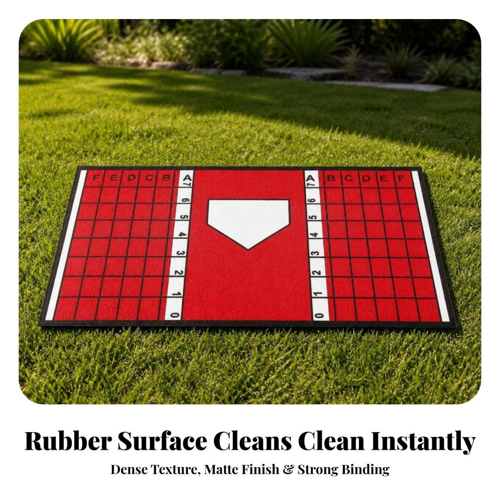 Mat Sturdy Batting with Home Plate Wipe-Clean for Backyard Practice