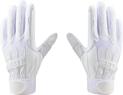 ZETT Baseball Batting White Size BG16621 Gloves, Ambidextrous, (1100), M,