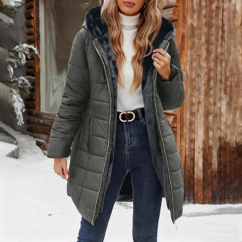 Women's Fashionable Coat Solid Color Long Sleeved Pocket Loose Button Plush Jacket